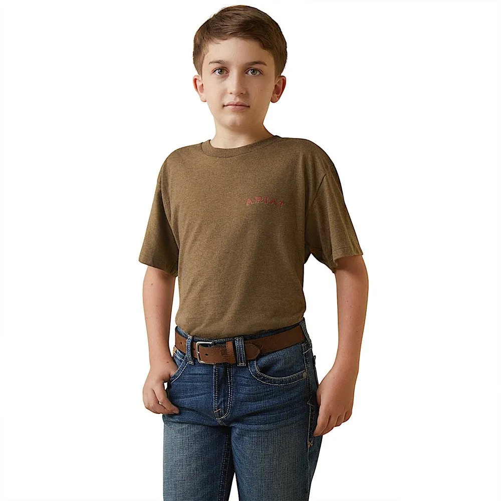 Ariat Boy's Farm Truck T-Shirt Mocha Heather
