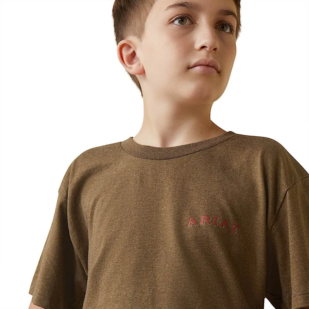 Ariat Boy's Farm Truck T-Shirt Mocha Heather