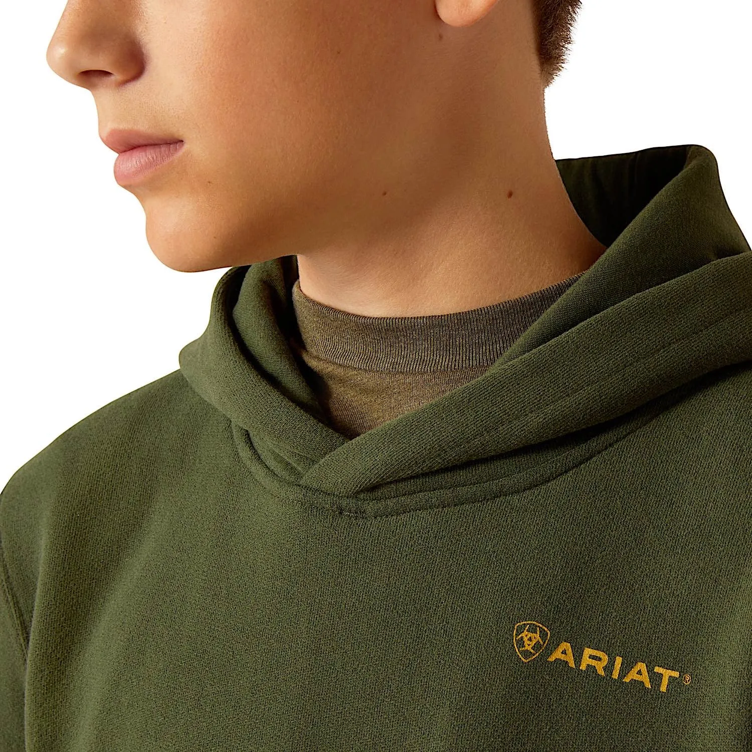 Ariat Kids Barbwire Skull Hoodie - Dark Green