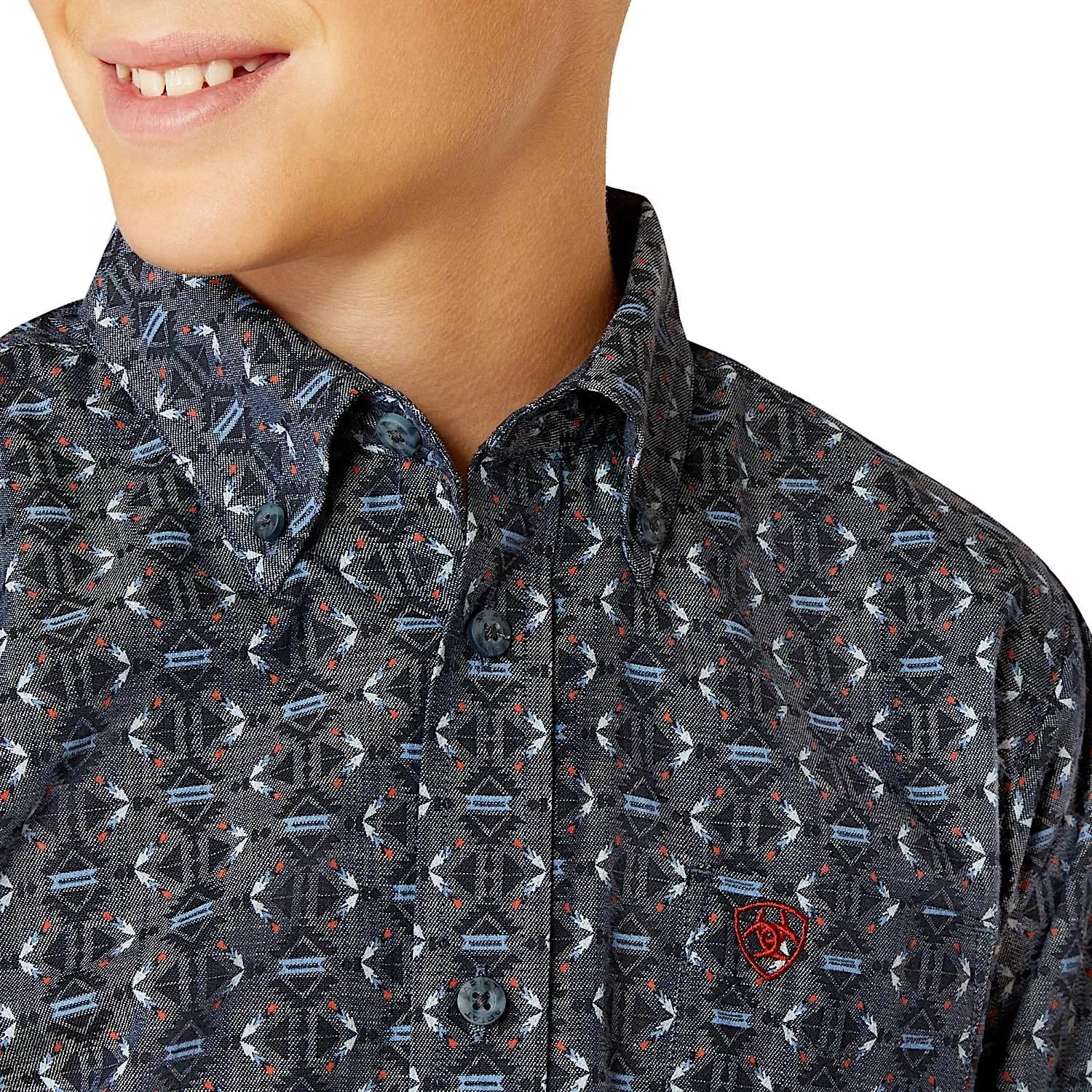 Ariat Kids Rochard Shirt - Chambray Blue
