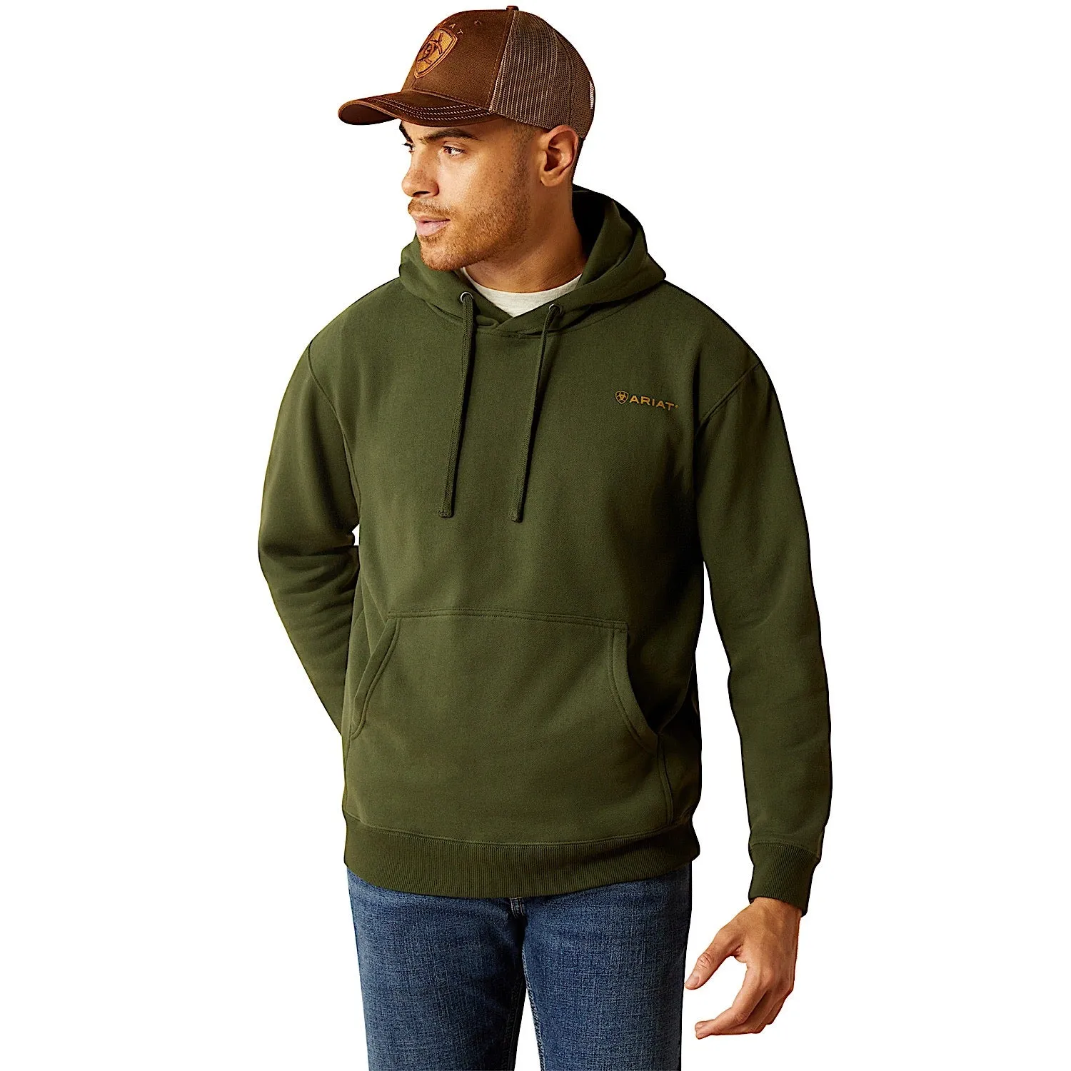 Ariat Men's Barbwire Skull Hoodie - Dark Green