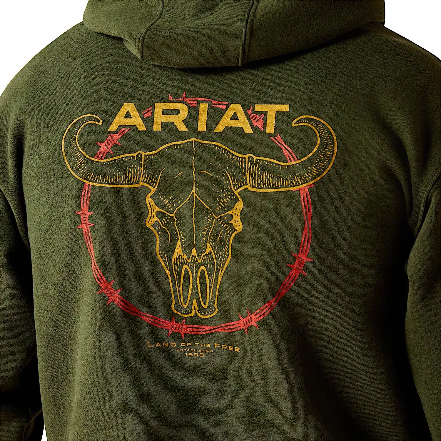 Ariat Men's Barbwire Skull Hoodie - Dark Green