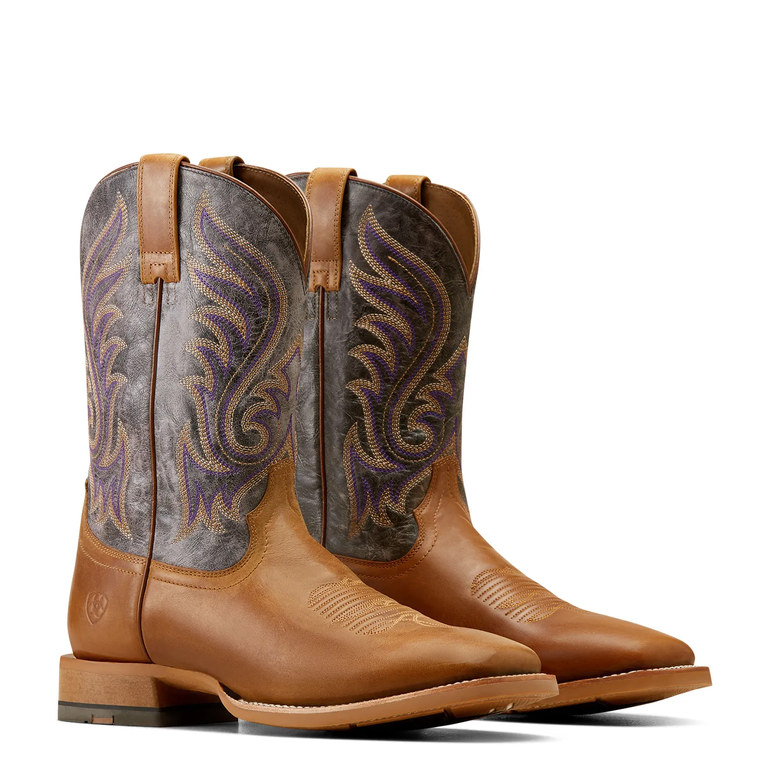 Ariat Men's Cattle Call Rodeo Boot - Tan/Smokey Purple