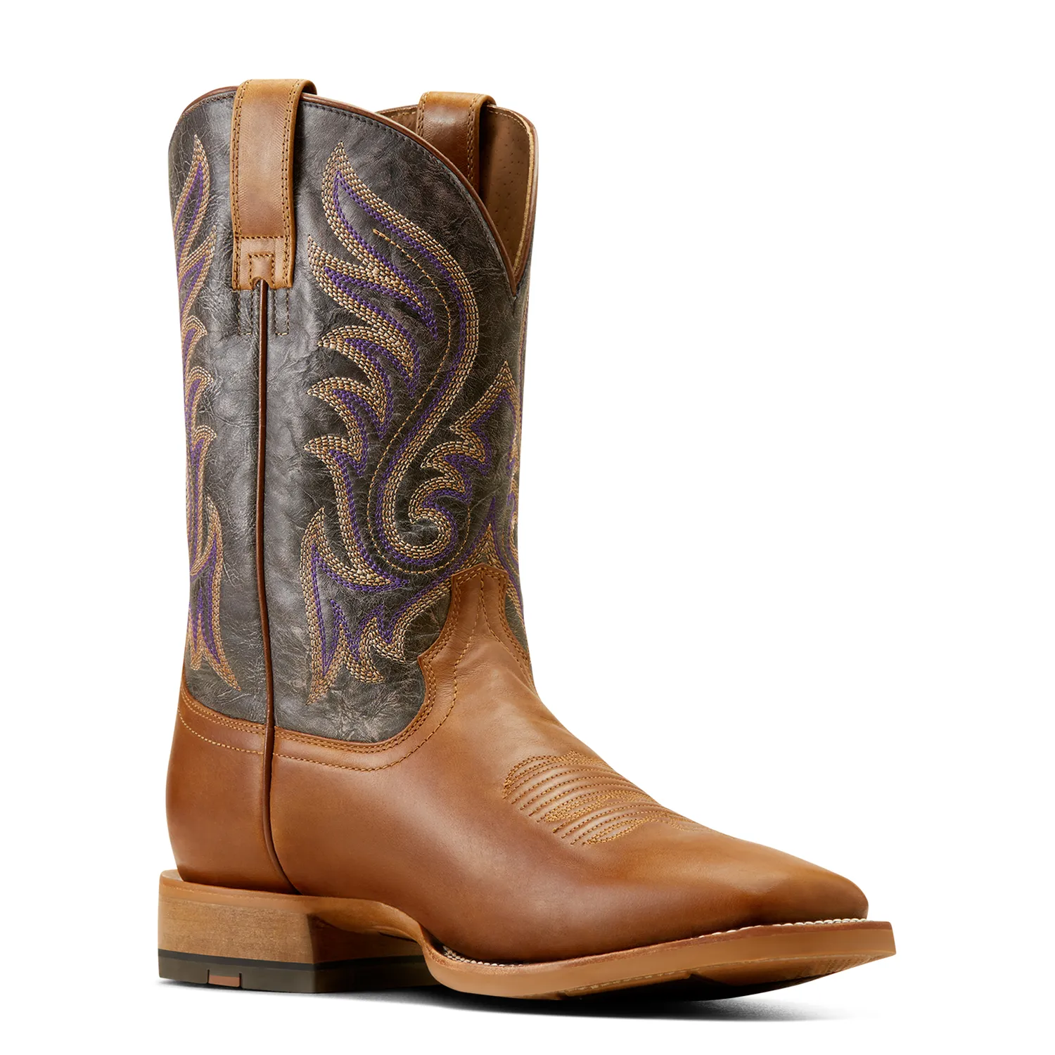Ariat Men's Cattle Call Rodeo Boot - Tan/Smokey Purple