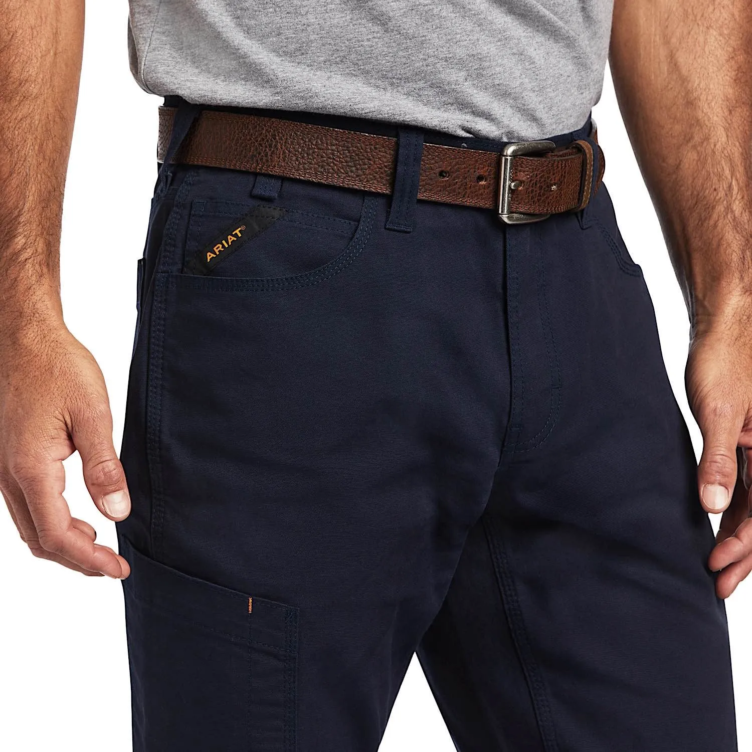 Ariat Men's Rebar M4 Relaxed Straight DuraStrech Made Tough Pant Navy