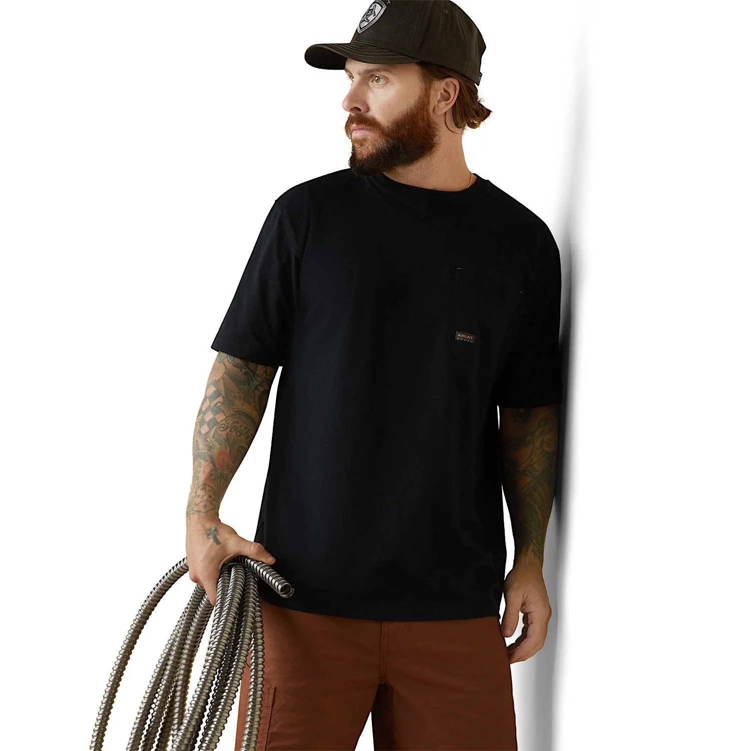 ARIAT Mens Rebar Workman Buzz Saw S/S T-Shirt Black
