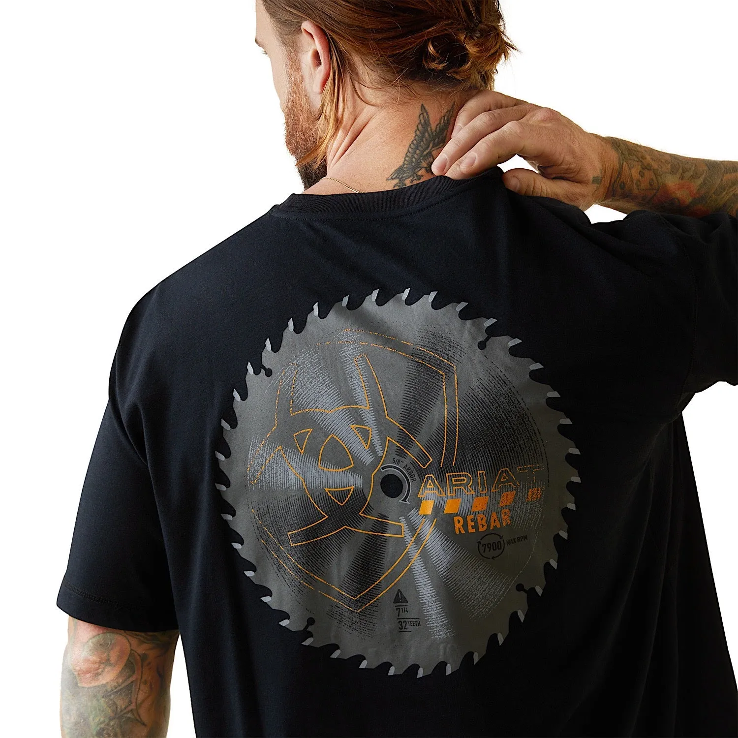ARIAT Mens Rebar Workman Buzz Saw S/S T-Shirt Black