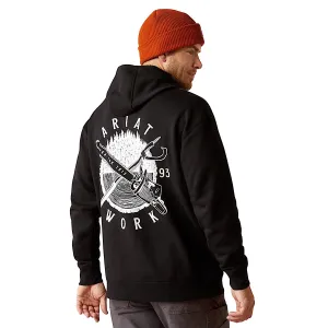 Ariat Men's Rebar Workman Chainsaw Hoodie - Black