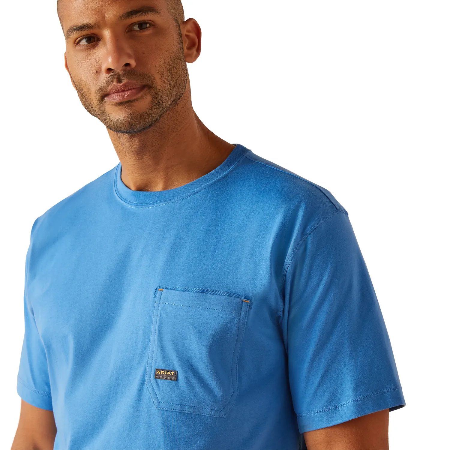 Ariat Men's Rebar Workman Logo T-Shirt - Campanula/Grey Camo