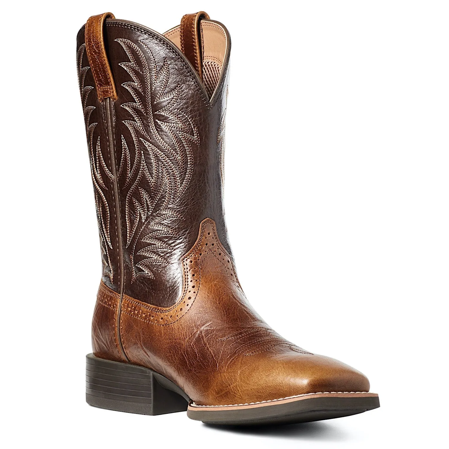 Ariat Men's Sport Wide Square Toe Boot - Peanut Butter/Chaga Brown