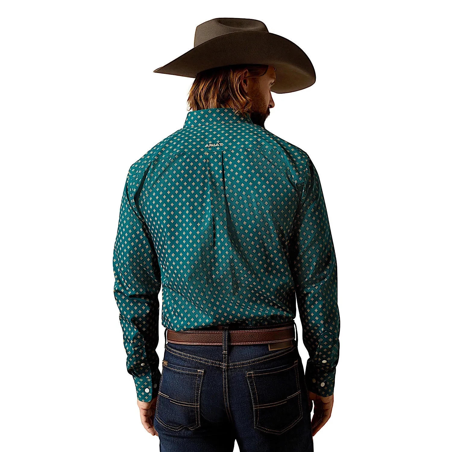 Ariat Men's Wrinkle Free Grover Fitted Shirt - Deep Teal