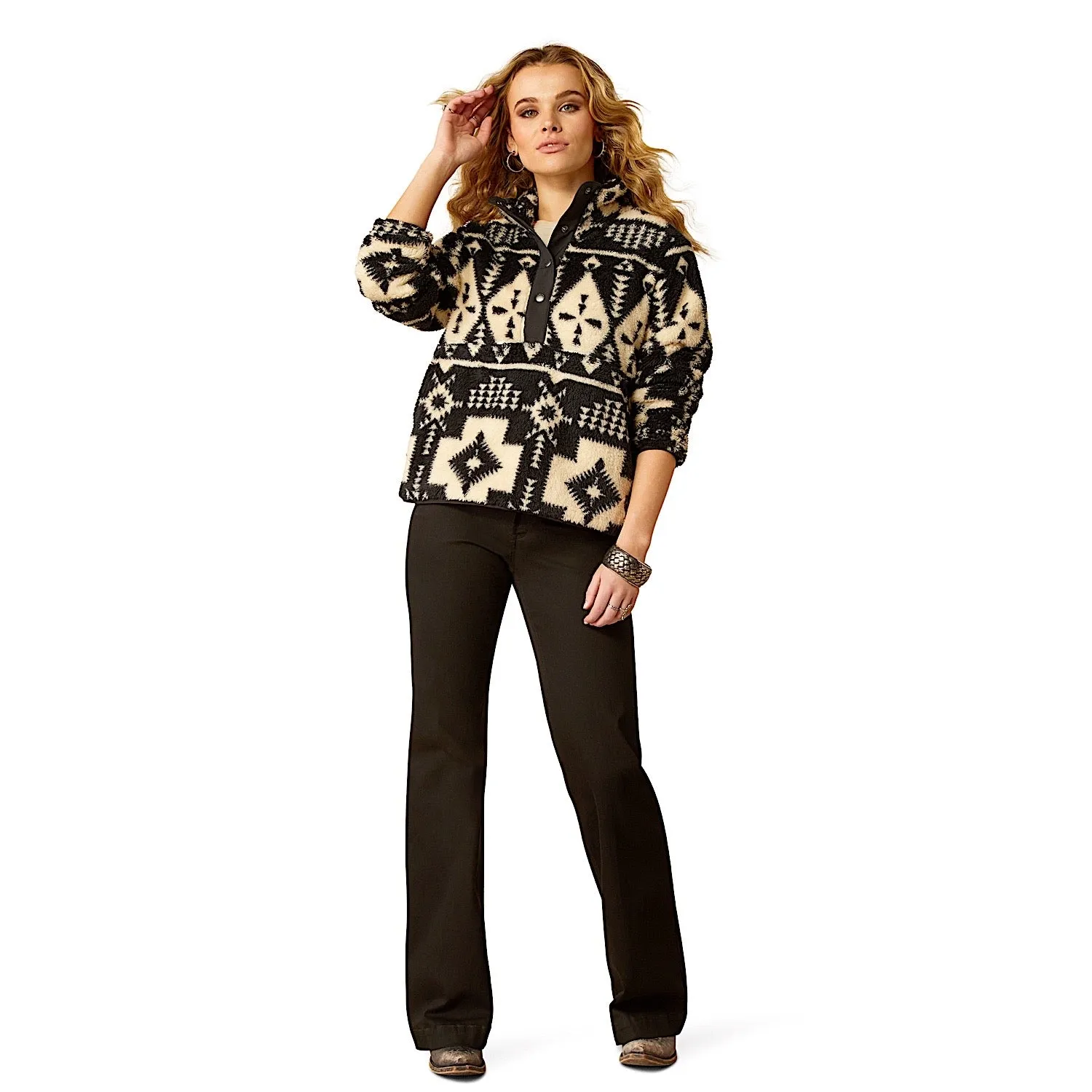 Ariat Women's Berber Snap Front Sweatshirt - Winslow Southwest Print