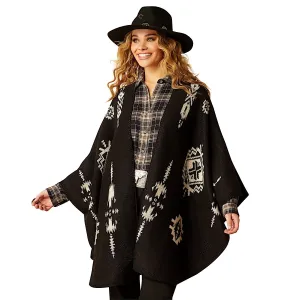 Ariat Women's Delta Poncho - Black/Summer Sand