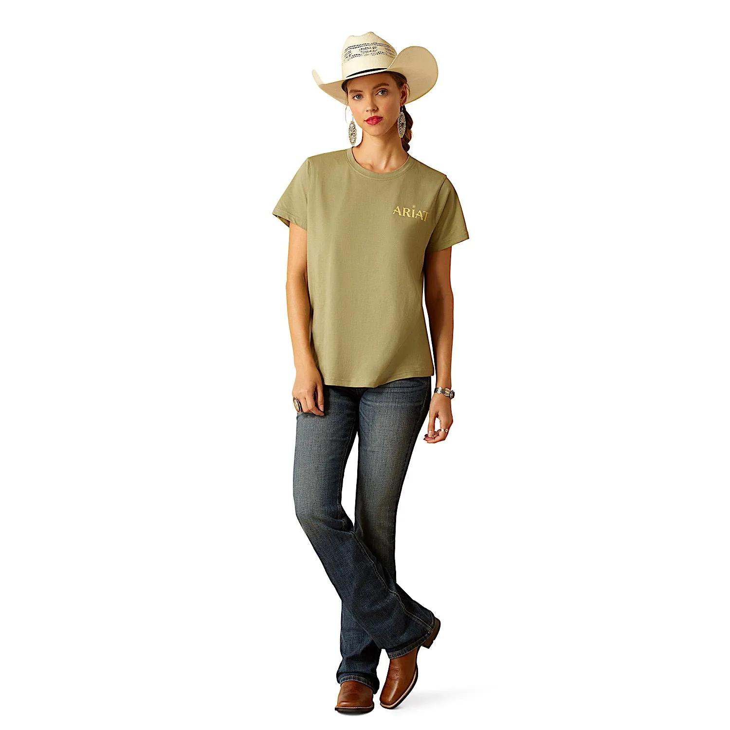 Ariat Women's Desert Scene T-Shirt - Oil Green
