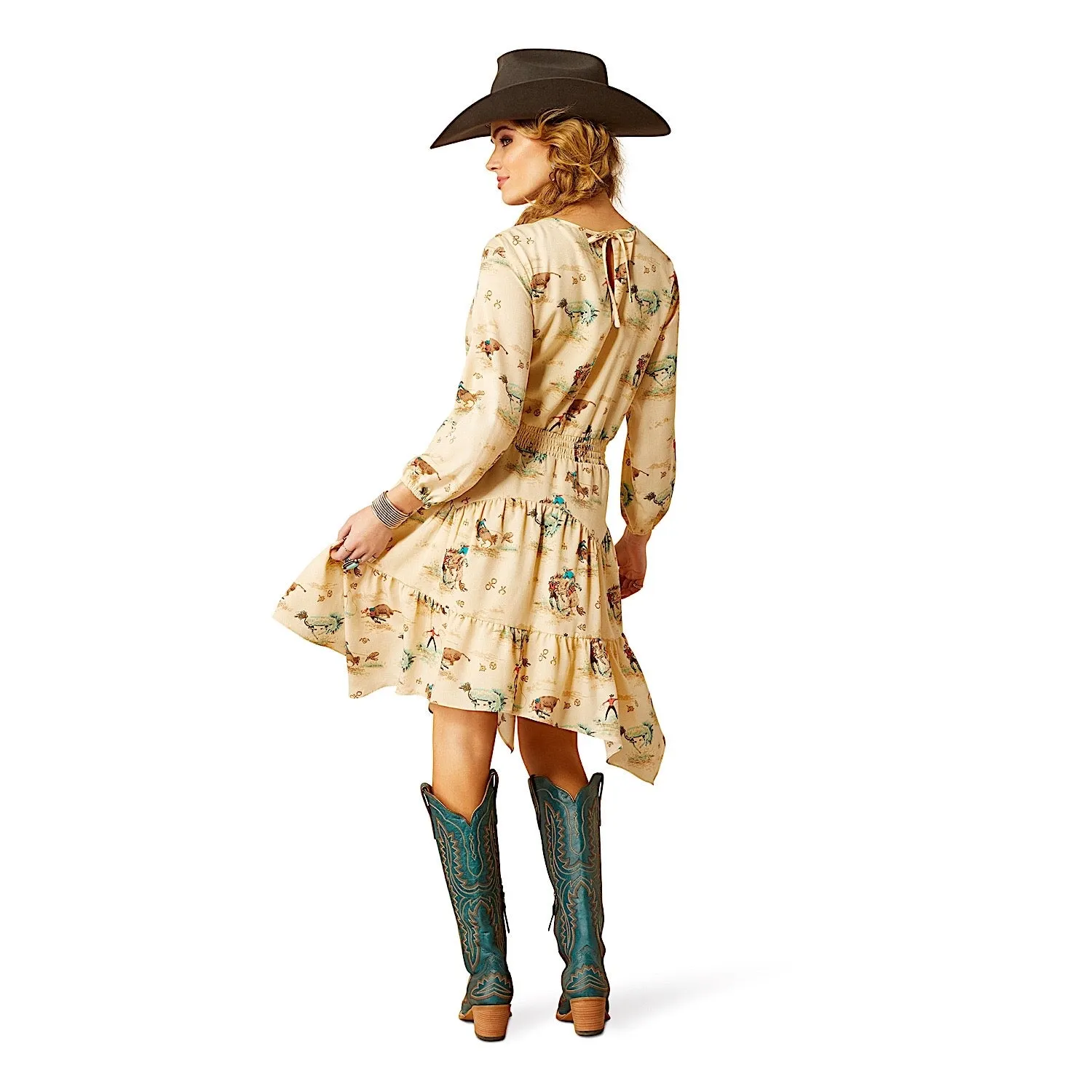 Ariat Women's Handkerchief Dress - Retro Ranch Print