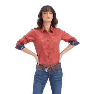 Ariat Womens Kirby Stretch Shirt - Bossa Nova/White Pinstripe