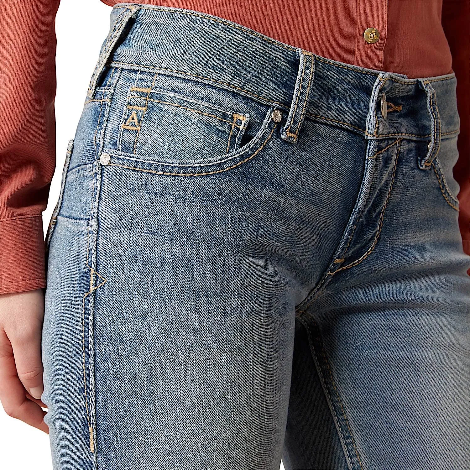 Ariat Women's Mid Rise Mallory Straight Leg Jean - Oklahoma