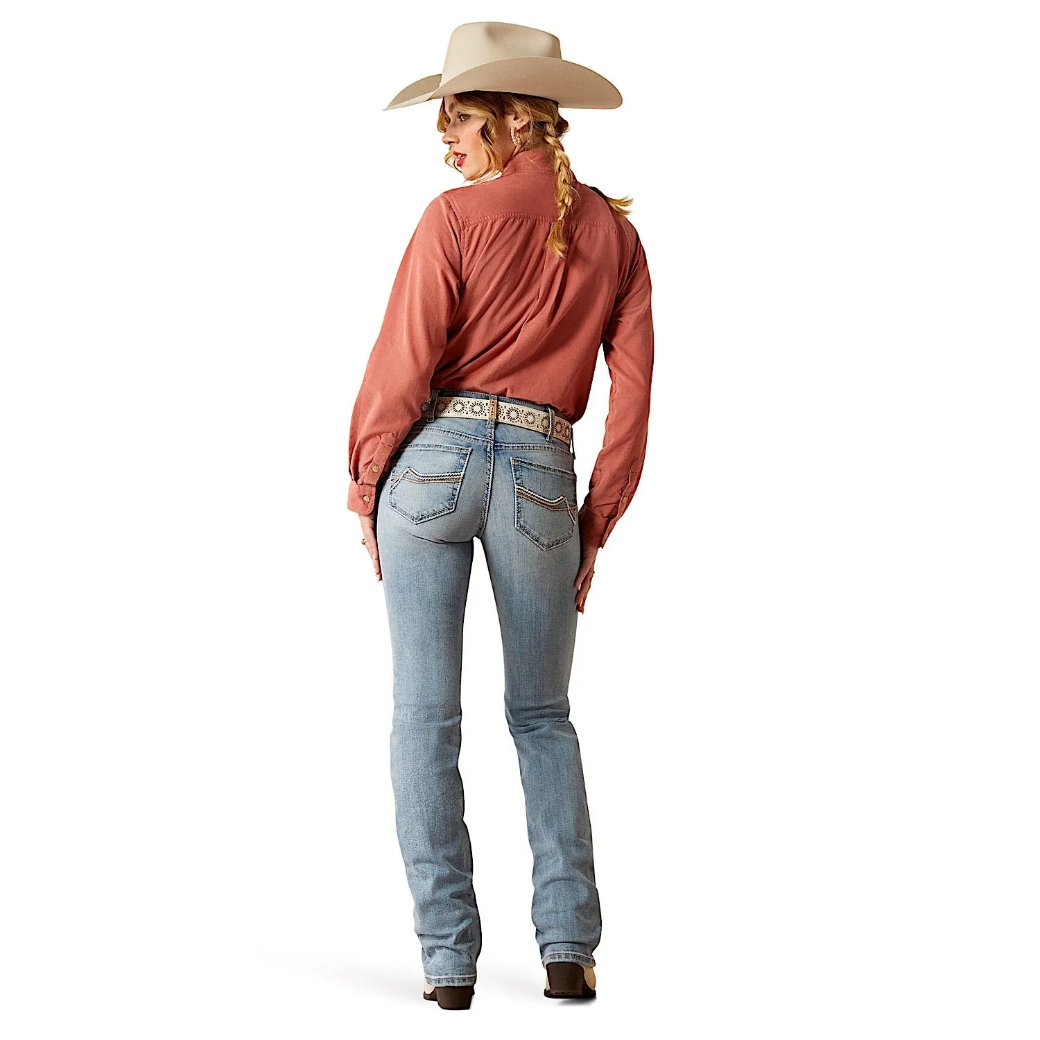 Ariat Women's Mid Rise Mallory Straight Leg Jean - Oklahoma