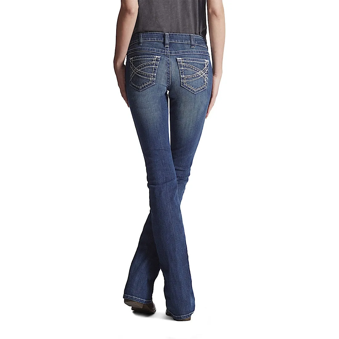 Ariat Women's R.E.A.L Mid Rise Boot Cut Jean Entwined Marine