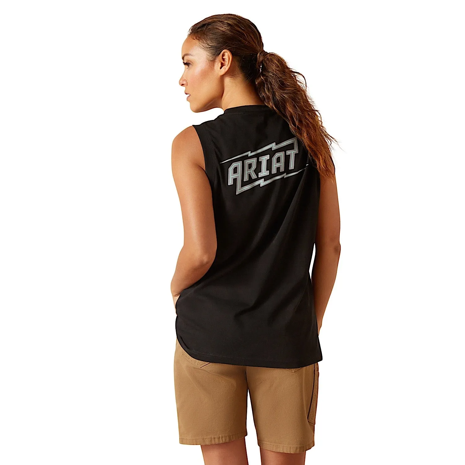 Ariat Womens Rebar Cotton Strong Bolt Sleeveless Tank - Black