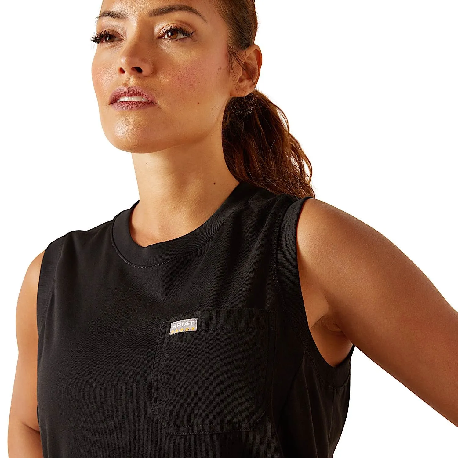 Ariat Womens Rebar Cotton Strong Bolt Sleeveless Tank - Black