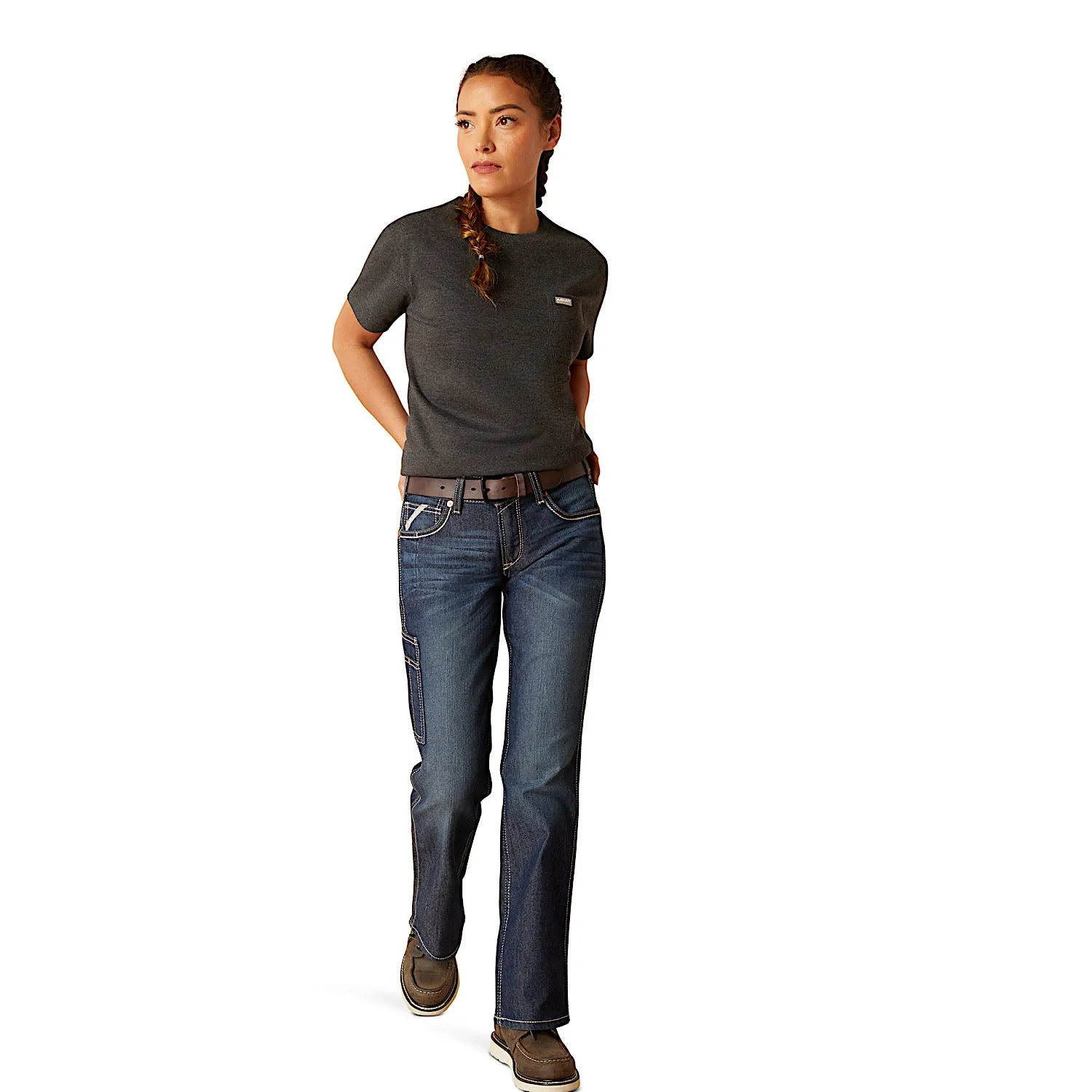 Ariat Women's Rebar Cotton Strong HQ T-Shirt - Charcoal Heather