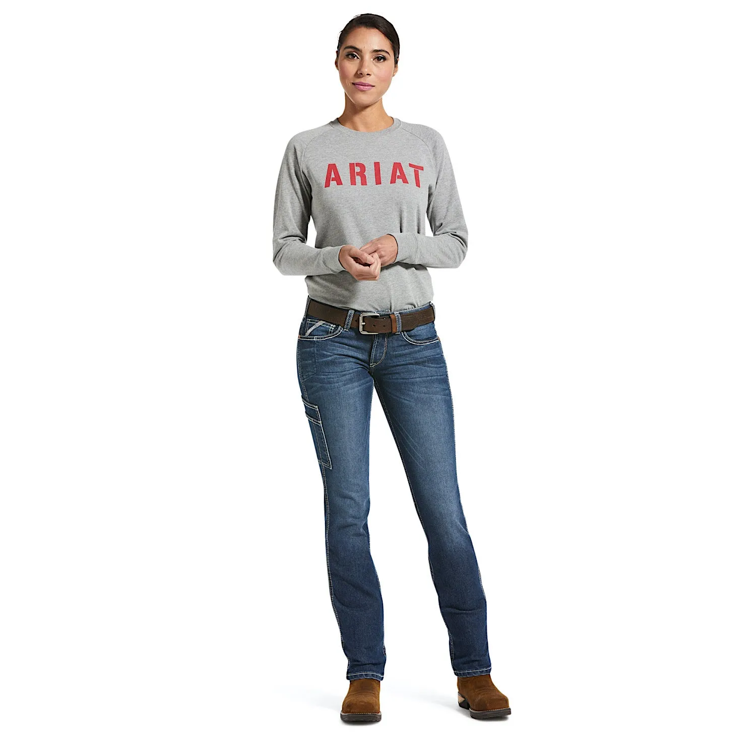 Ariat Women's Rebar Mid Rise Durastretch Riveter Straight Leg Jean - Night Ride