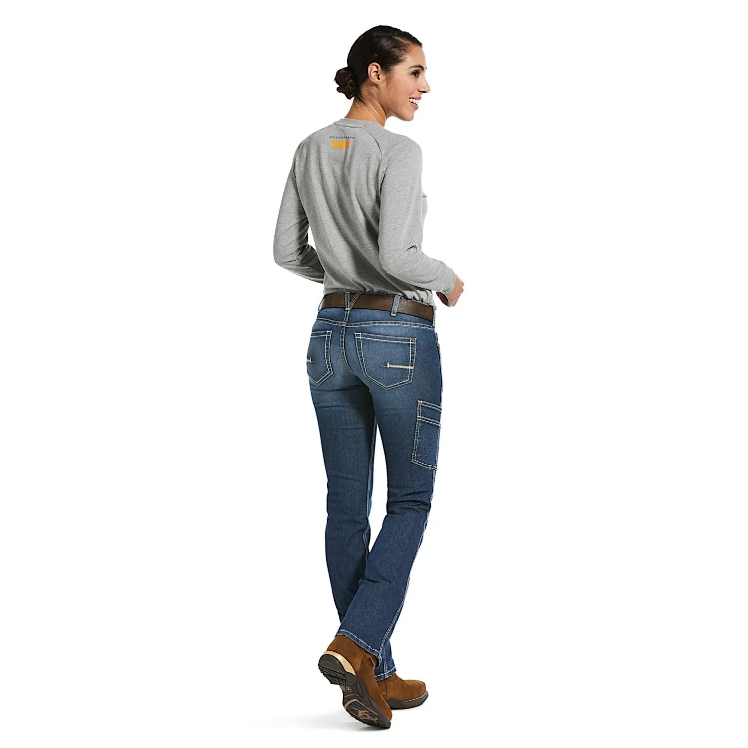 Ariat Women's Rebar Mid Rise Durastretch Riveter Straight Leg Jean - Night Ride