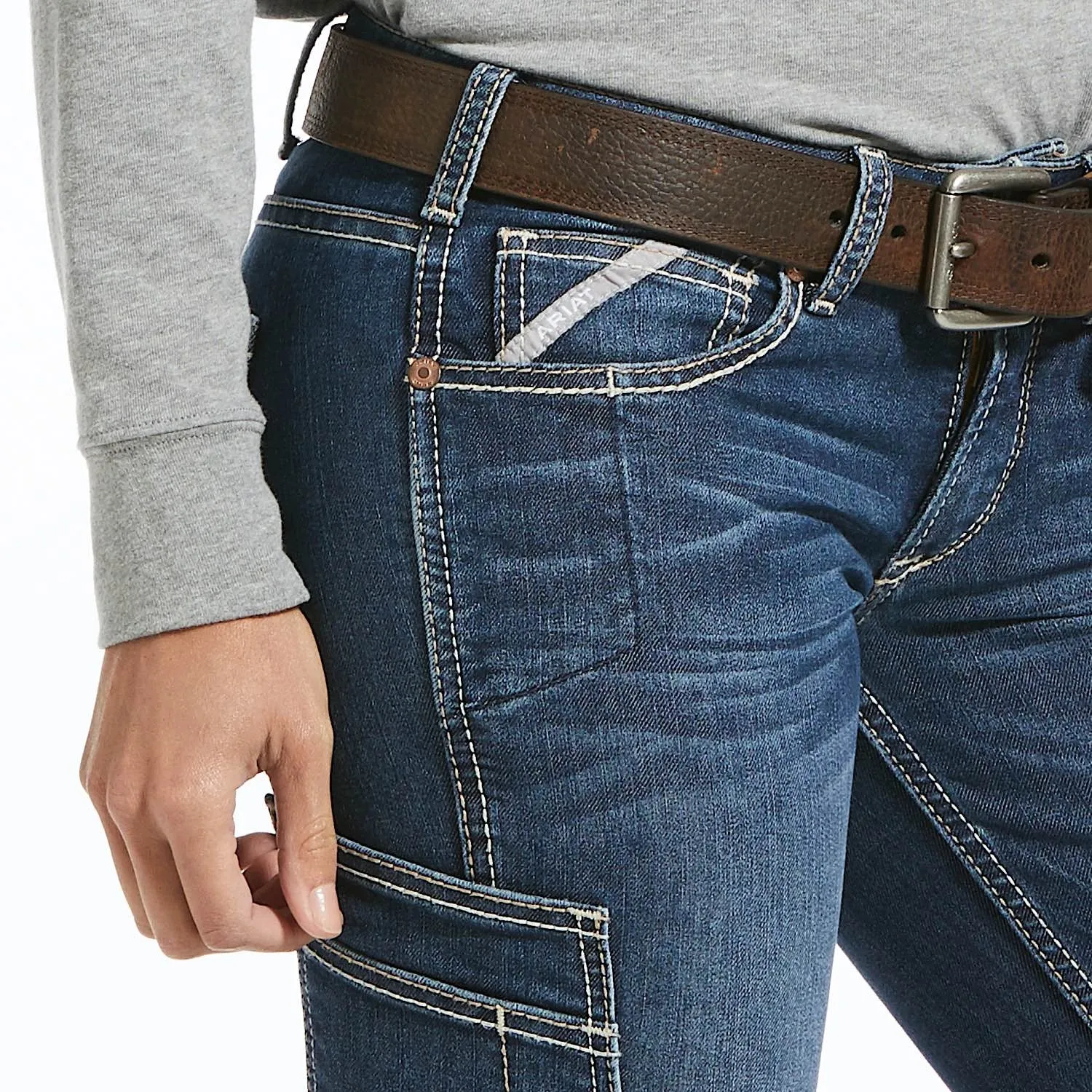 Ariat Women's Rebar Mid Rise Durastretch Riveter Straight Leg Jean - Night Ride