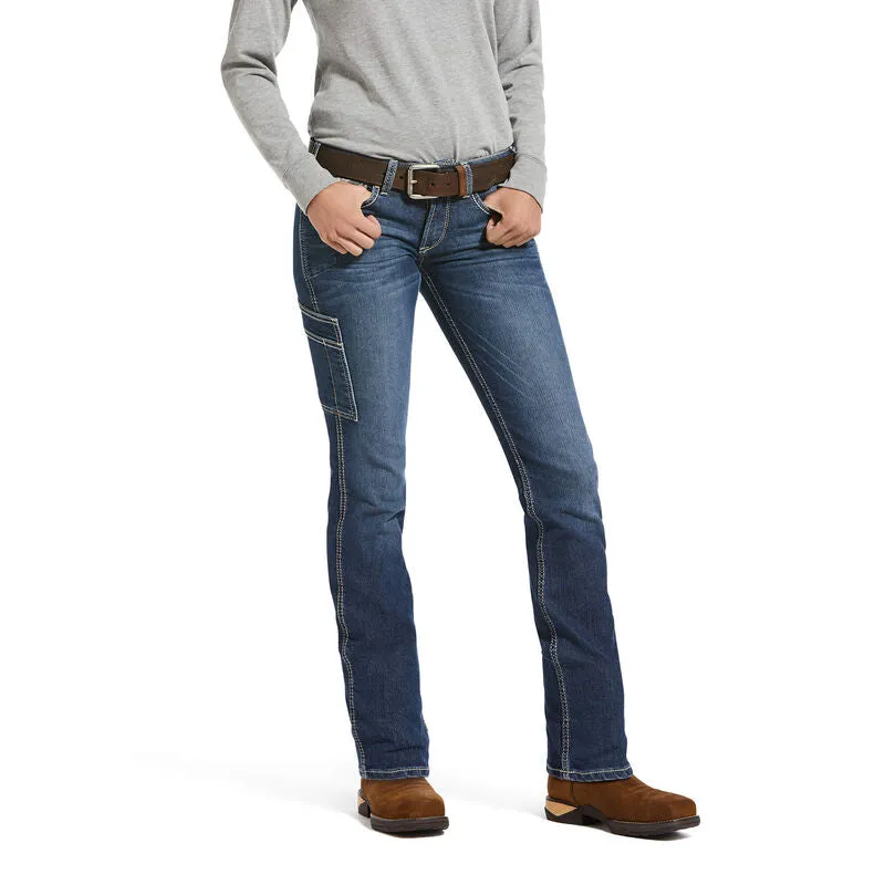 Ariat Women's Rebar Mid Rise Durastretch Riveter Straight Leg Jean - Night Ride