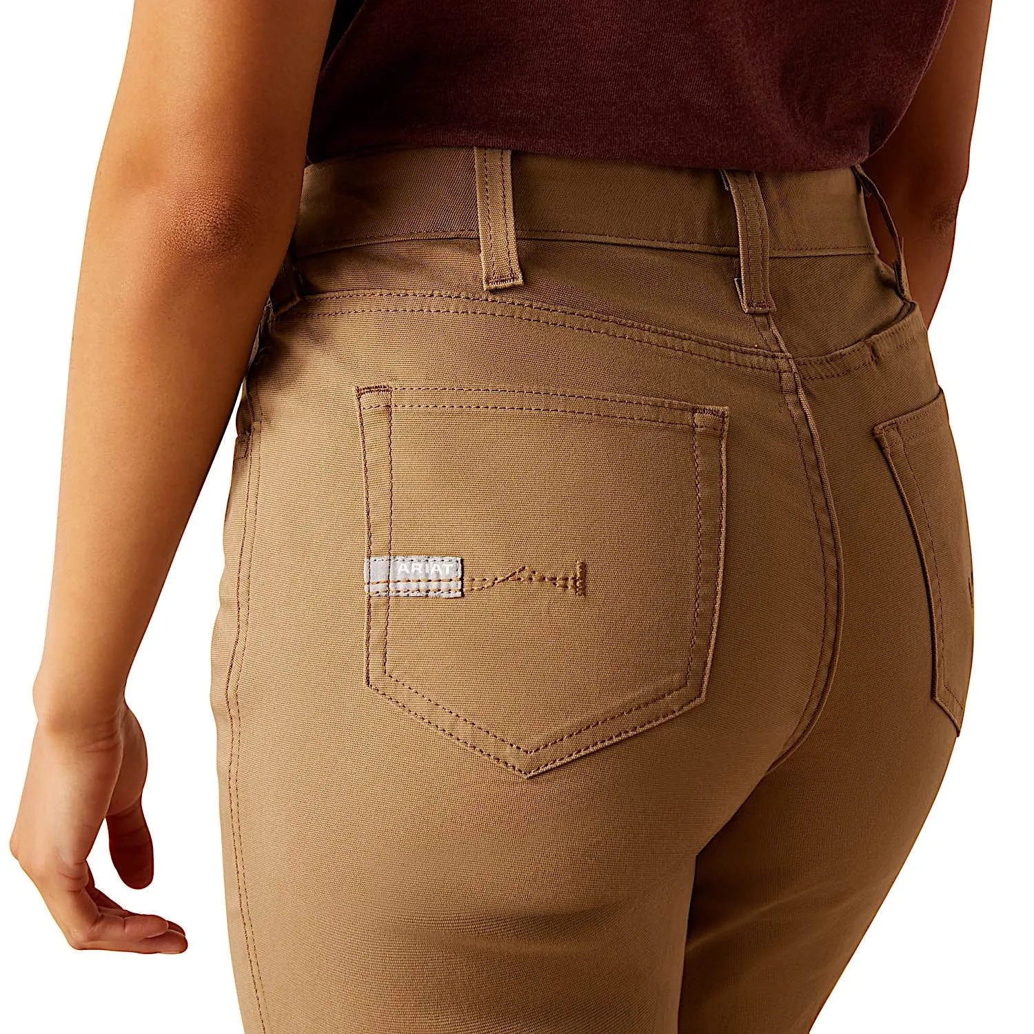 Ariat Women's Rebar Perfect Rise Made Tough Straight Leg Pants - Field Khaki