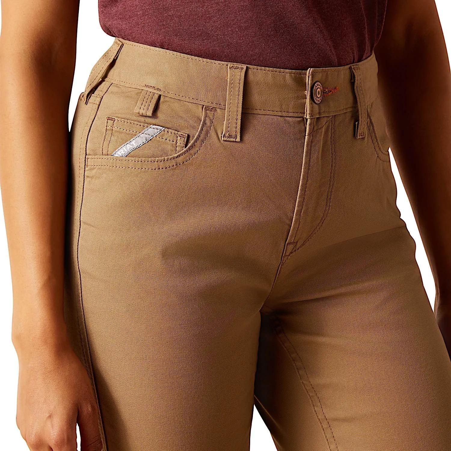 Ariat Women's Rebar Perfect Rise Made Tough Straight Leg Pants - Field Khaki