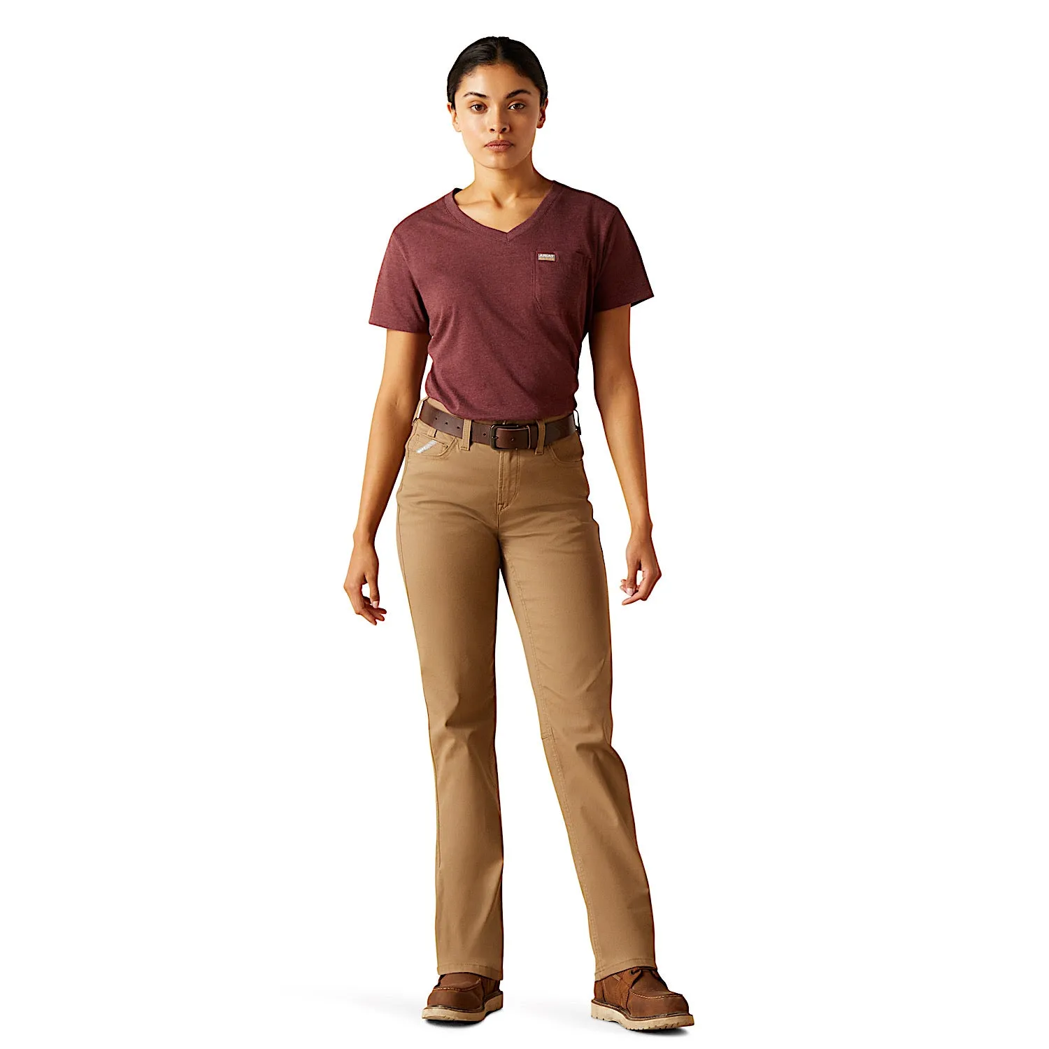 Ariat Women's Rebar Perfect Rise Made Tough Straight Leg Pants - Field Khaki