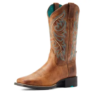 Ariat Women's Round Up Back Zip Western Boot Desert Sand