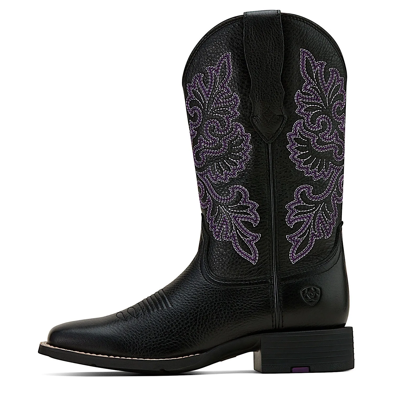 Ariat Women's Round Up Wide Square Toe Stretchfit Western Boot - Black