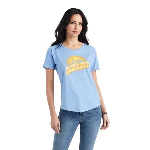 Ariat Womens Sunset Arc Tee Ocean Blue Heather