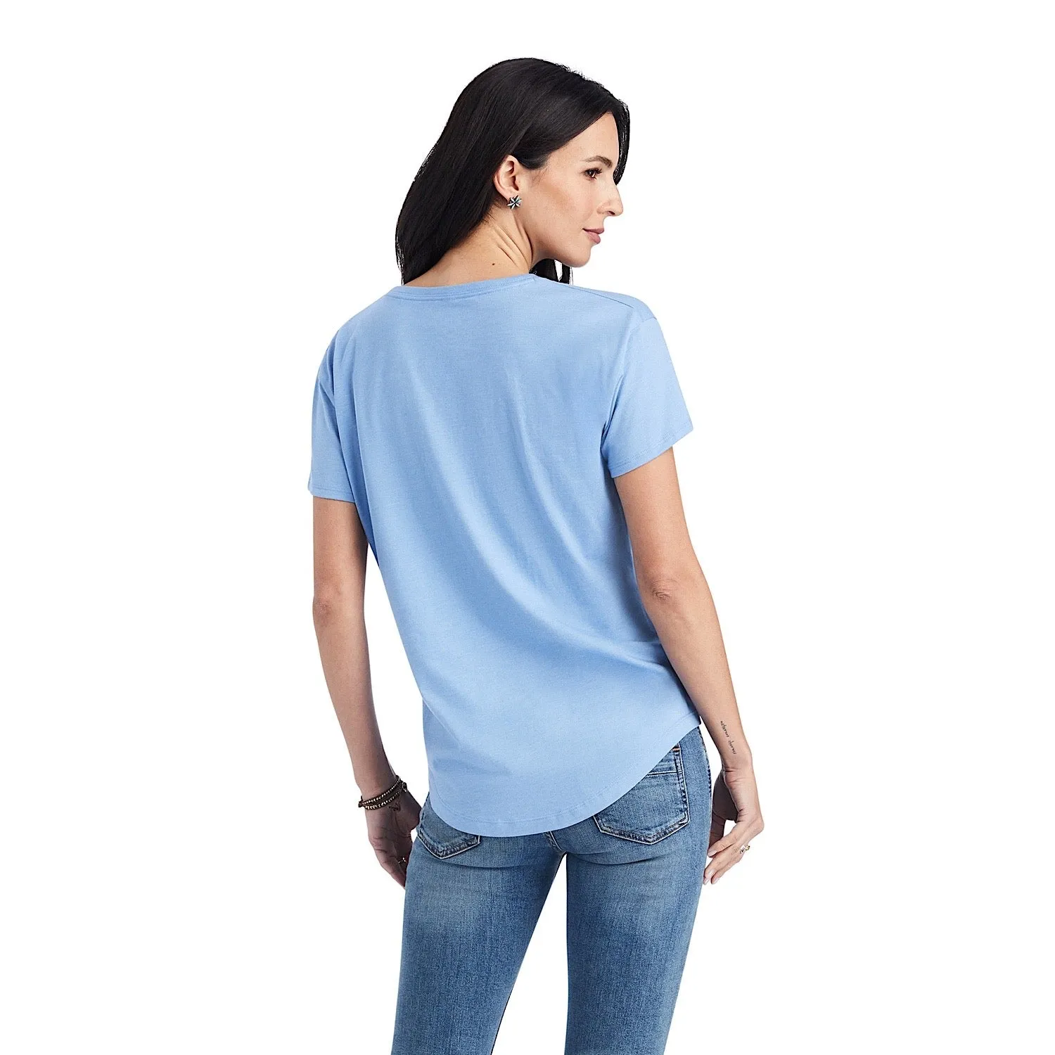 Ariat Womens Sunset Arc Tee Ocean Blue Heather