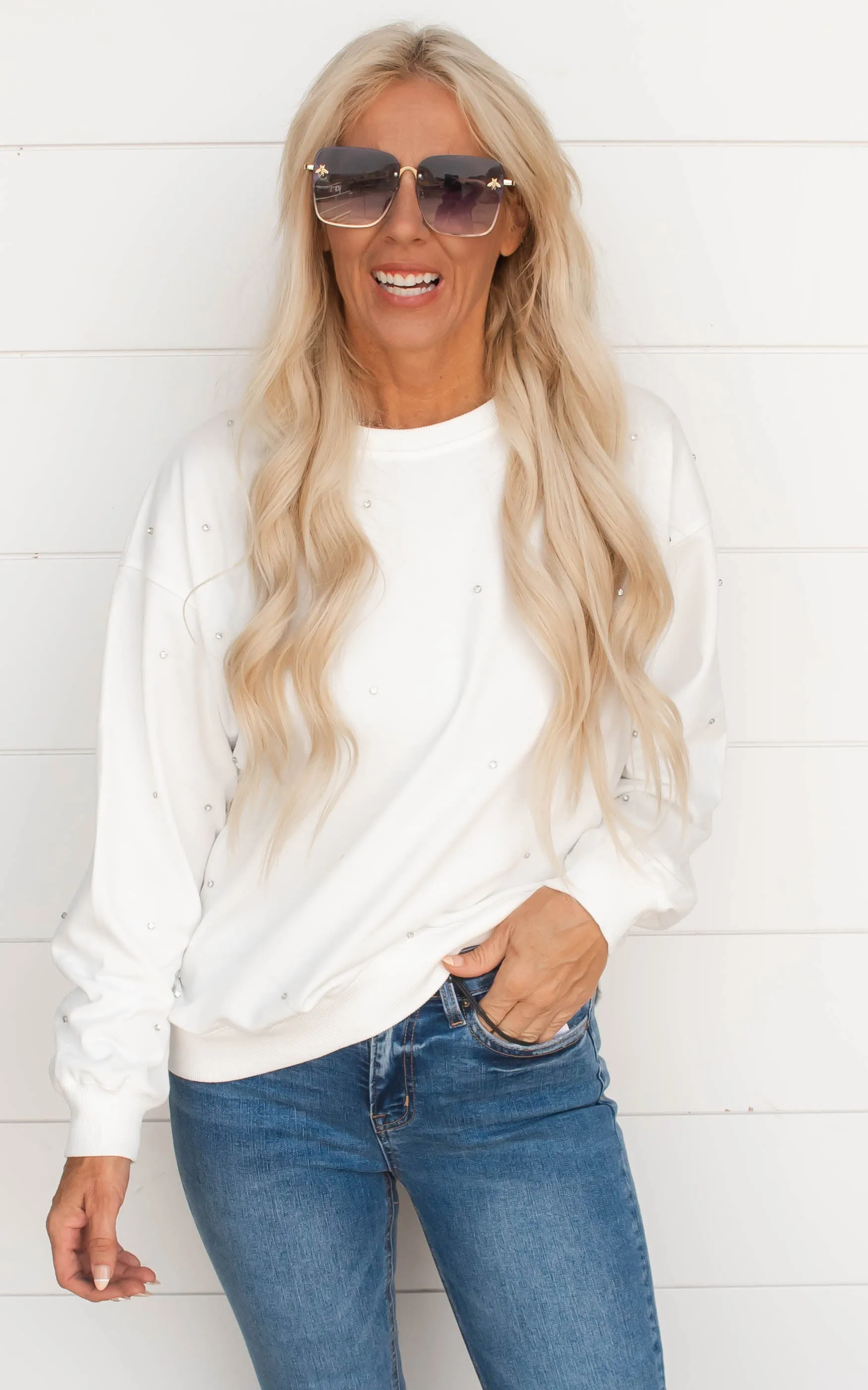 Crystal Embellished Sweater | FINAL SALE