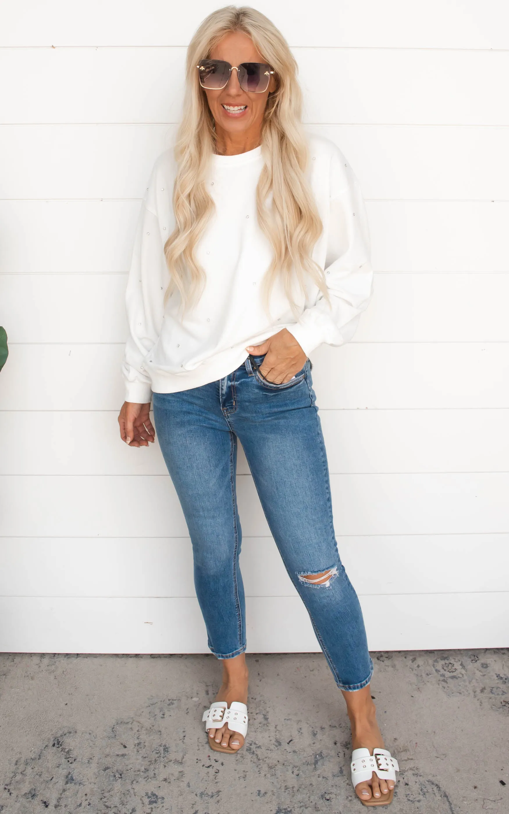 Crystal Embellished Sweater | FINAL SALE